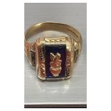 14 karat gold class ring size 9 1/2 8.54g, HERFF