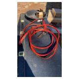 Jumper, cables, level oil pan parts to a battery