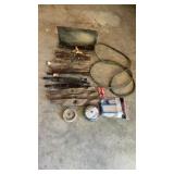 Lawnmower blades, some new, some used belt