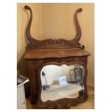 20th centry serpentine dresser with mirror