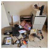 Office supplies, small filing cabinet