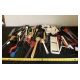 kitchen utensils including new baster, meat