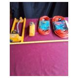 Two new extension cords, sprinkler and trimmers