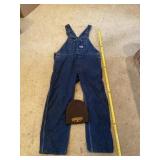Big Smith size 42 x 30 bibs and Carhartt hat.