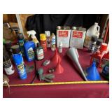 Two buckets with funnels, detail supplies and