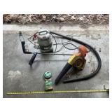 Battery weed eater, plug in leaf blower, All