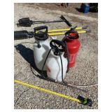 Three handheld sprayers
