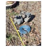 Pump and water hose.