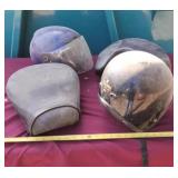 Size large helmets and motorcycle seats.