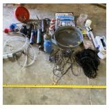 Oil pan, WD 40c funnel and everything on floor.