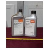 Stihl platinum bar and chain lubricant. Half full