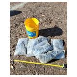 Bucket with shop towels