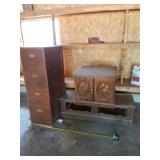 End table, wood filing cabinet and coffee table