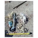 Boat jack with wheel and rope