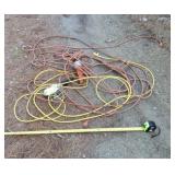 Work lights and extension cords.