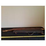 Vintage leather leg of Mutton  rifle case and J.