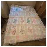 Machine made quilt  some stains 84x90 , electric