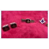 Gold town Masonic cufflinks Tie clip lapels