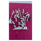 Socket and wrench, various sizes and brands of