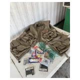 Garcia fishing vest with fishing, lures weights