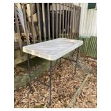 Fold up fishing table with sink and hose