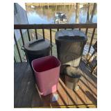 4 trash bins