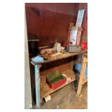 Table with contents nut screws, hardware