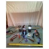 Flashlights, boat key rings, measuring stick and