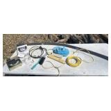 Extension cords wire brushes outlets and rope