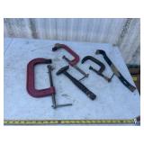 C- clamps brow bar and hammer
