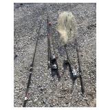 Fishing poles and fish net