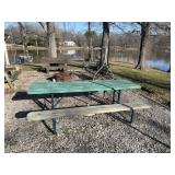 8 foot long picnic table with metal frame