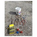 Horseshoes with one stake and yard target toss