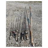 Fishing poles with handmade cane poles out of pvc