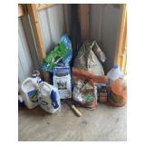 Sealed organic bulb food, partial bag of potting