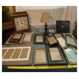 Howard Miller clock, lamp and picture frames.