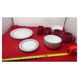 Correll wear white and red for dinner plates for