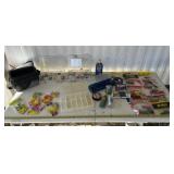 Fishing lures and bait with containers and bag