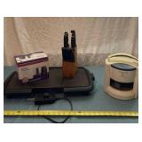 Electric griddle, China knife set, Black & Decker