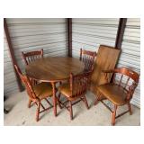 Virginia House wooden table with leaf and 5 chairs