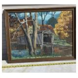 Painting of covered bridge By Ruby Beck