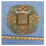 vintage Art Deco style amber glass serving tray