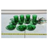 Anchor Hocking Forest Green Sandwich glass