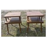 17 1/2x19 2 ft tall MCM wooden side tables