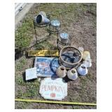 Lamp shade wall decor plant stand