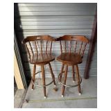 43 in tall wooden swivel barstool chairs
