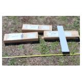 3 bobrick stainless steel shelves