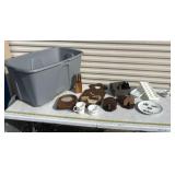 Kitchen supplies, ice trays,  Tupperware,