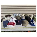 Hats, cups, snap on Christmas stocking and