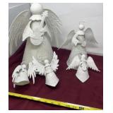 Metal decorative angels with musical instruments